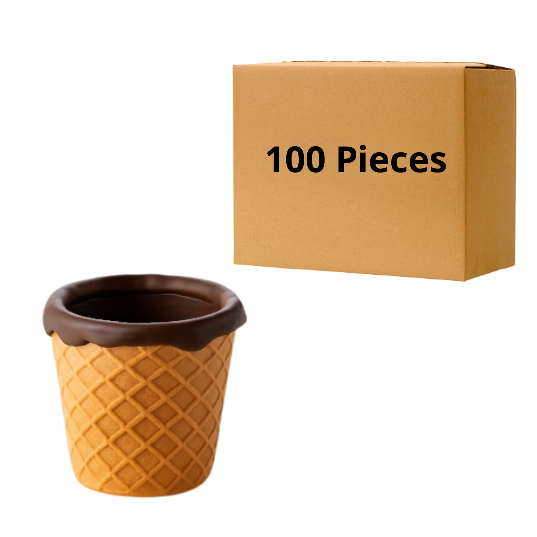 Wholesale — 100 Edible Cookie Cups - Chocolate Lined (2.7 fl oz / 80 ml)