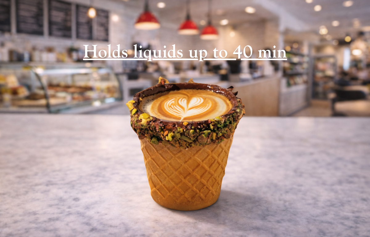 Wholesale — 100 Edible Cookie Cups - Chocolate Lined (2.7 fl oz / 80 ml)