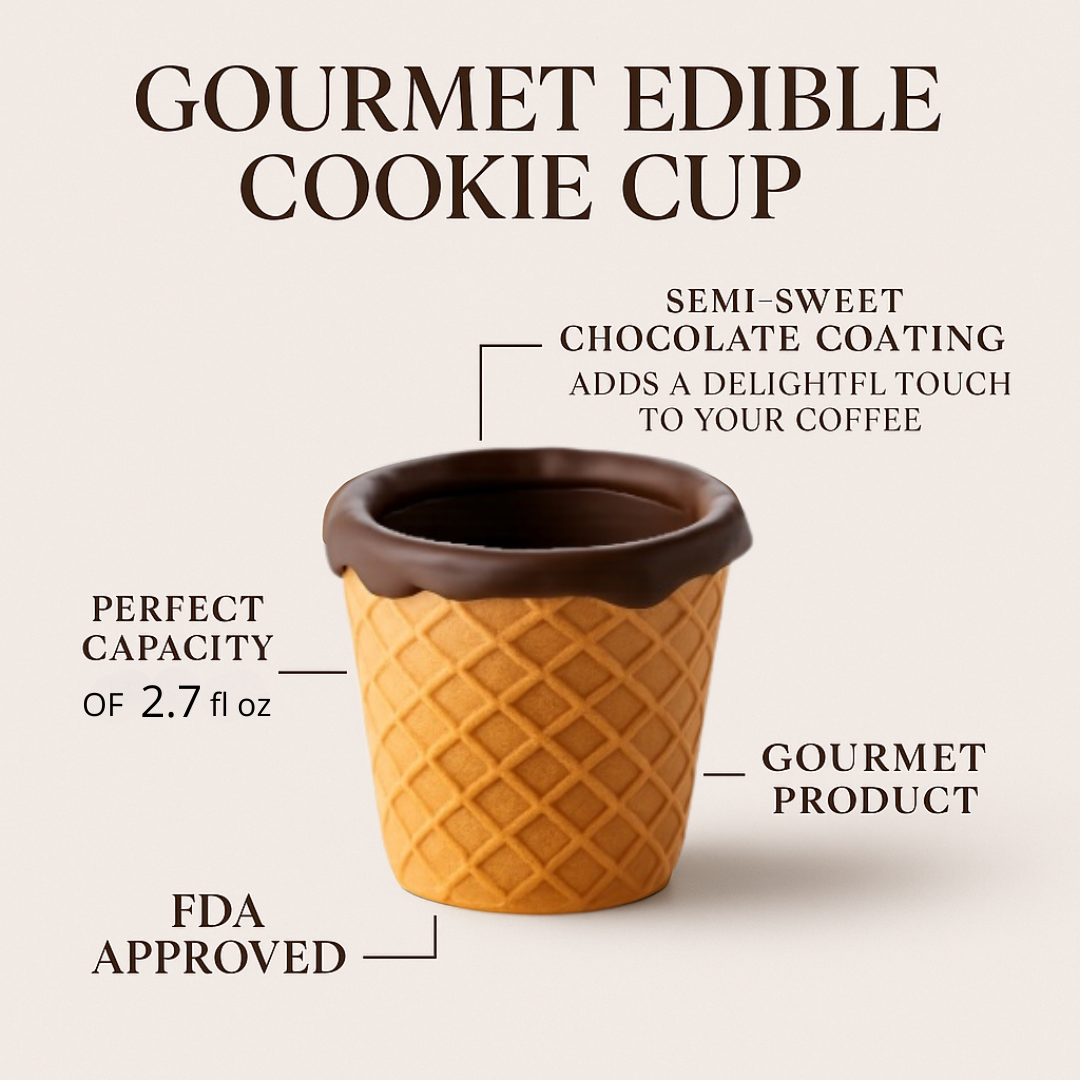 Edible coffee cup, cookie cups, edible cups