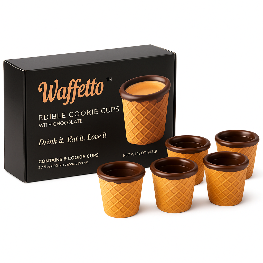 Edible coffee cups, wafer cups