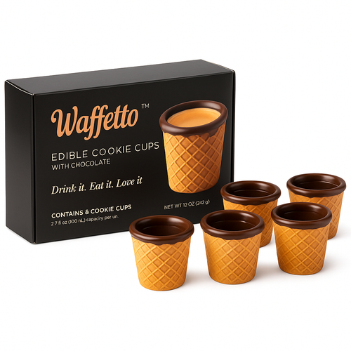 Edible coffee cups, wafer cups