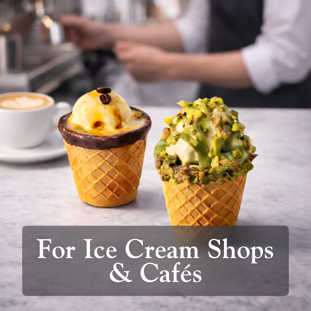 Wholesale — 100 Edible Cookie Cups - Chocolate Lined (2.7 fl oz / 80 ml)