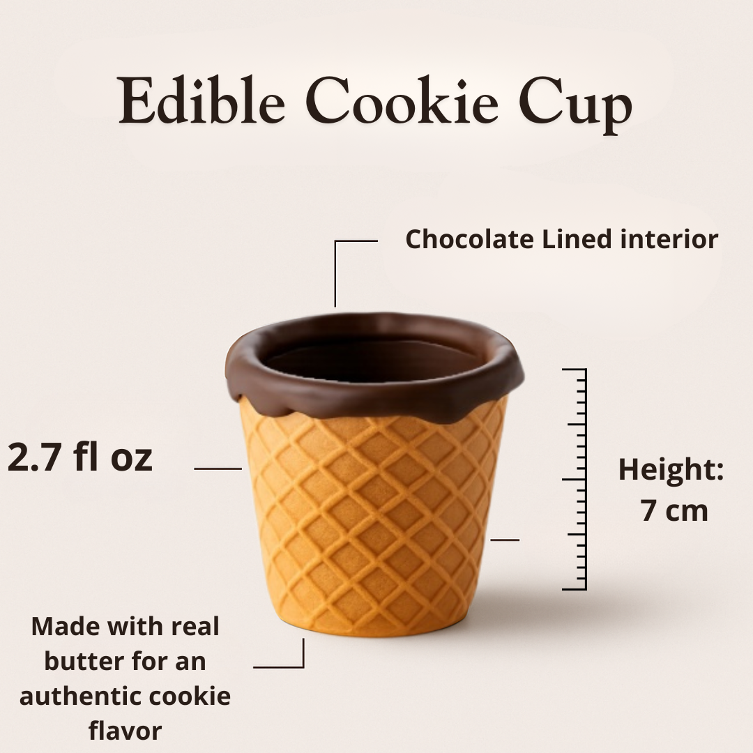 Wholesale — 100 Edible Cookie Cups - Chocolate Lined (2.7 fl oz / 80 ml)